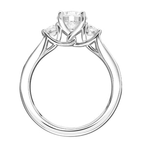 Artcarved Bridal Mounted with CZ Center Classic Diamond 3-Stone Engagement Ring Thea 14K White Gold