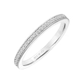 Artcarved Bridal Mounted with Side Stones Classic 3-Stone Diamond Wedding Band Thea 18K White Gold