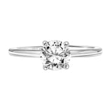 Artcarved Bridal Mounted with CZ Center Classic Solitaire Engagement Ring Kit 14K White Gold