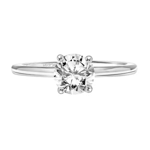 Artcarved Bridal Mounted with CZ Center Classic Solitaire Engagement Ring Kit 18K White Gold