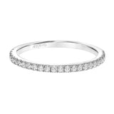 Artcarved Bridal Mounted with Side Stones Classic Diamond Wedding Band Kit 14K White Gold