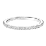 Artcarved Bridal Mounted with Side Stones Classic Halo Diamond Wedding Band Ileana 18K White Gold