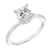 Artcarved Bridal Semi-Mounted with Side Stones Classic Solitaire Engagement Ring Sloane 14K White Gold