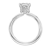 Artcarved Bridal Semi-Mounted with Side Stones Classic Solitaire Engagement Ring Sloane 18K White Gold