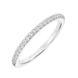 Artcarved Bridal Mounted with Side Stones Classic Diamond Wedding Band Elana 18K White Gold