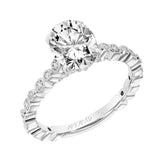 Artcarved Bridal Semi-Mounted with Side Stones Vintage Vintage Engagement Ring Louisa 14K White Gold