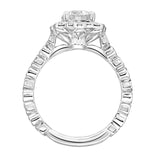 Artcarved Bridal Semi-Mounted with Side Stones Vintage Vintage Halo Engagement Ring Lilith 14K White Gold