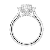 Artcarved Bridal Mounted with CZ Center Vintage Milgrain Halo Engagement Ring Martha 14K White Gold