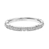 Artcarved Bridal Mounted with Side Stones Vintage Milgrain Halo Diamond Wedding Band Bessie 18K White Gold