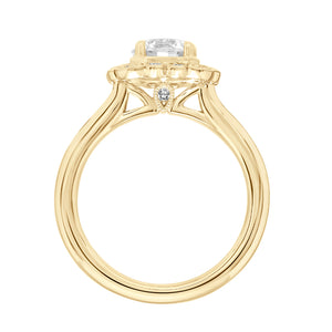 Artcarved Bridal Mounted with CZ Center Vintage Vintage Halo Engagement Ring Mabel 14K Yellow Gold