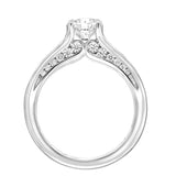 Artcarved Bridal Mounted with CZ Center Classic Diamond Engagement Ring Joelle 18K White Gold