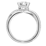 Artcarved Bridal Mounted with CZ Center Contemporary Bezel Engagement Ring Zola 18K White Gold