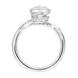 Artcarved Bridal Semi-Mounted with Side Stones Contemporary Bezel Diamond Engagement Ring Tinsley 14K White Gold