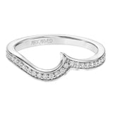 Artcarved Bridal Mounted with Side Stones Contemporary Bezel Diamond Wedding Band Tinsley 14K White Gold