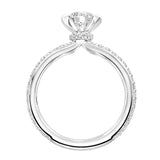 Artcarved Bridal Mounted with CZ Center Contemporary Bezel Engagement Ring Gray 14K White Gold