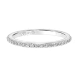 Artcarved Bridal Mounted with Side Stones Contemporary Bezel Diamond Wedding Band Gray 14K White Gold