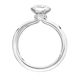 Artcarved Bridal Mounted with CZ Center Contemporary Bezel Engagement Ring Lake 14K White Gold