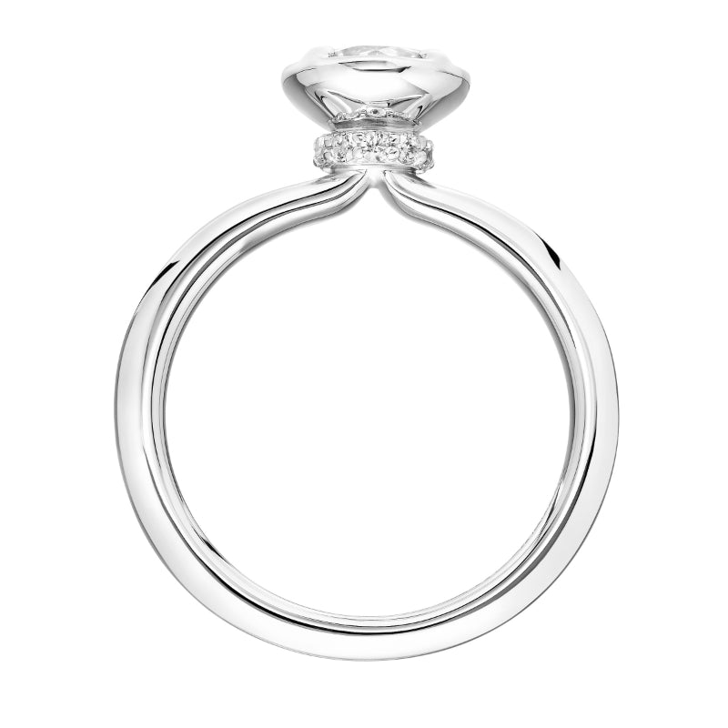 Artcarved Bridal Semi-Mounted with Side Stones Contemporary Bezel Engagement Ring Lake 14K White Gold