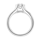 Artcarved Bridal Semi-Mounted with Side Stones Contemporary Bezel Engagement Ring Raina 18K White Gold