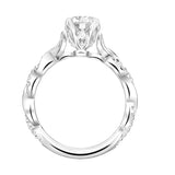 Artcarved Bridal Mounted with CZ Center Contemporary Floral Engagement Ring Amaryllis 14K White Gold