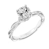 Artcarved Bridal Mounted with CZ Center Contemporary Floral Twist Engagement Ring Aster 18K White Gold