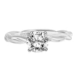 Artcarved Bridal Mounted with CZ Center Contemporary Floral Twist Engagement Ring Aster 14K White Gold