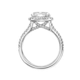 Artcarved Bridal Mounted with CZ Center Classic Halo Engagement Ring Paige 14K White Gold