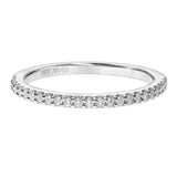 Artcarved Bridal Mounted with Side Stones Classic Halo Diamond Wedding Band Maya 14K White Gold