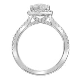Artcarved Bridal Mounted with CZ Center Classic Halo Engagement Ring Miranda 18K White Gold