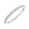 Artcarved Bridal Mounted with Side Stones Classic Halo Diamond Wedding Band Miranda 14K White Gold