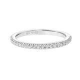 Artcarved Bridal Mounted with Side Stones Classic Halo Diamond Wedding Band Miranda 14K White Gold