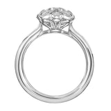 Artcarved Bridal Semi-Mounted with Side Stones Vintage Vintage Engagement Ring Rhoda 14K White Gold