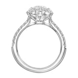 Artcarved Bridal Semi-Mounted with Side Stones Classic Contemporary Engagement Ring Lillian 14K White Gold