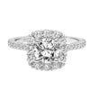 Artcarved Bridal Semi-Mounted with Side Stones Classic Halo Engagement Ring Dolly 14K White Gold