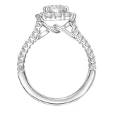 Artcarved Bridal Mounted with CZ Center Classic Halo Engagement Ring Dolly 14K White Gold