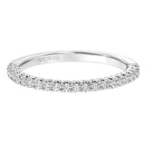 Artcarved Bridal Mounted with Side Stones Classic Halo Diamond Wedding Band Dolly 14K White Gold