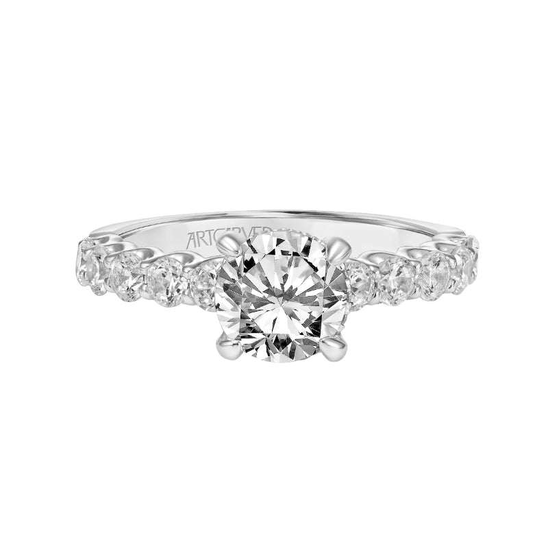 Artcarved Bridal Mounted with CZ Center Classic Diamond Engagement Ring Tina 14K White Gold