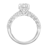 Artcarved Bridal Mounted with CZ Center Classic Diamond Engagement Ring Tina 18K White Gold