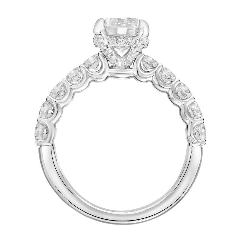 Artcarved Bridal Mounted with CZ Center Classic Diamond Engagement Ring Tina 18K White Gold