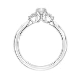 Artcarved Bridal Mounted Mined Live Center Classic One Love Classic 3-Stone Engagement Ring Maryann 14K White Gold
