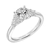 Artcarved Bridal Mounted with CZ Center Classic 3-Stone Engagement Ring Maryann 18K White Gold