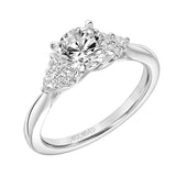 Artcarved Bridal Semi-Mounted with Side Stones Classic 3-Stone Engagement Ring Maryann 14K White Gold