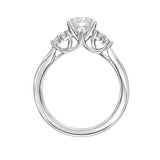 Artcarved Bridal Semi-Mounted with Side Stones Classic 3-Stone Engagement Ring Maryann 14K White Gold