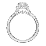 Artcarved Bridal Mounted with CZ Center Classic Halo Engagement Ring Tori 14K White Gold