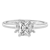 Artcarved Bridal Semi-Mounted with Side Stones Classic 3-Stone Engagement Ring Audrey 14K White Gold