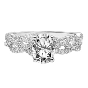 Artcarved Bridal Mounted with CZ Center Contemporary Twist Engagement Ring Angelique 14K White Gold