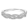 Artcarved Bridal Mounted with Side Stones Contemporary Twist Diamond Wedding Band Angelique 18K White Gold