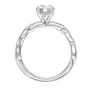 Artcarved Bridal Semi-Mounted with Side Stones Contemporary Twist Engagement Ring Cassidy 14K White Gold