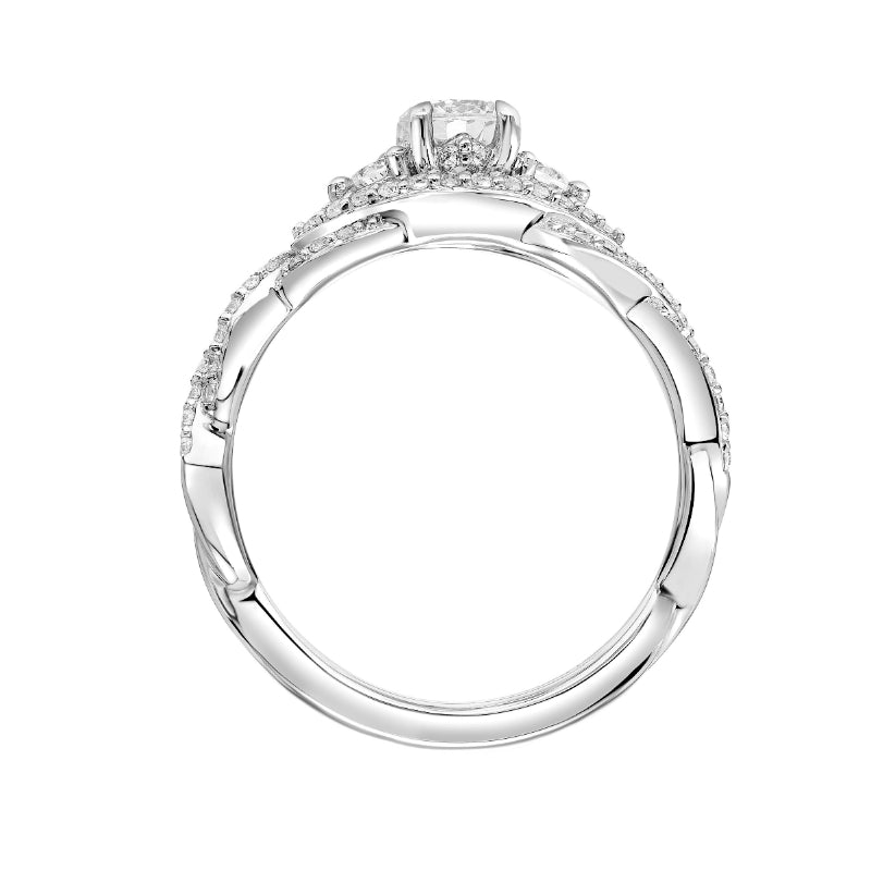 Artcarved Bridal Mounted Mined Live Center Contemporary One Love Engagement Ring Dakota 14K White Gold