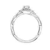 Artcarved Bridal Mounted Mined Live Center Contemporary One Love Engagement Ring Dakota 18K White Gold